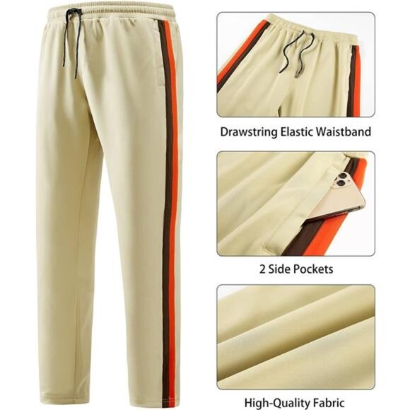 Men's Tracksuits Full-zip Long Sleeve Plaid Jogging Sets Active Jackets & Pants - Picture 5 of 7